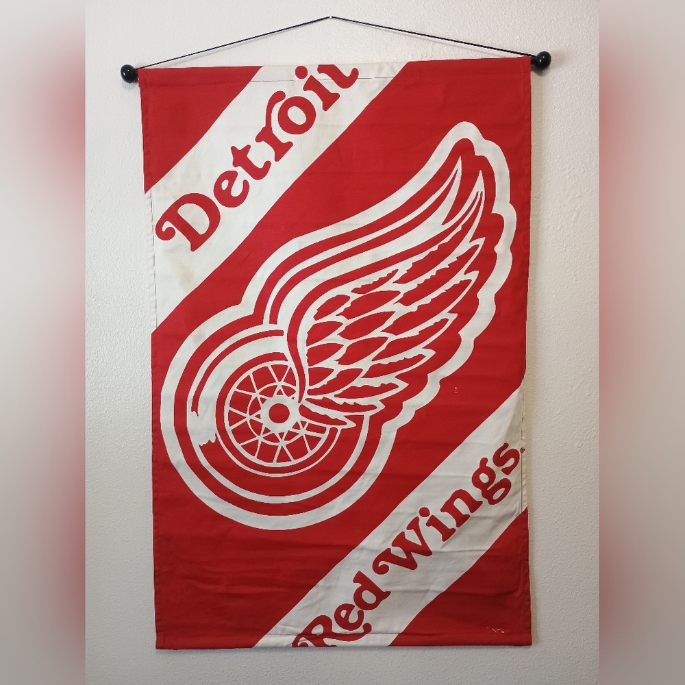 Vintage Detroit Red Wings Banner Flag NHL Hockey